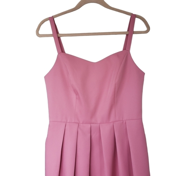 NWT Vila Dress Dusty Rose Pink Retro Inspired Barbiecore Pleated - Picture 3 of 7